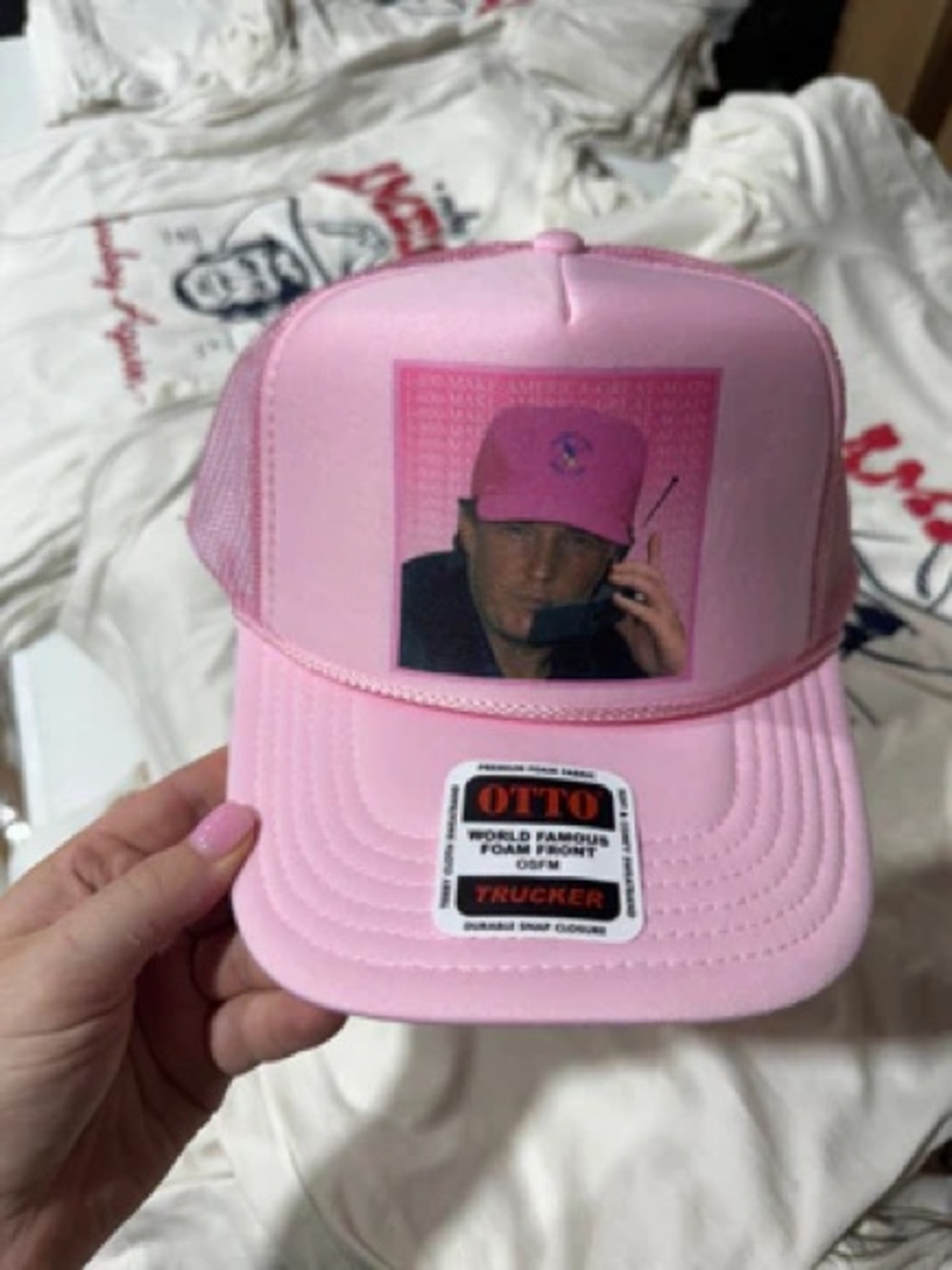 Pre Order Trump Pink Trucker Hat with Photo Patch